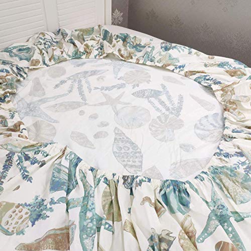 Fadfay Beach Comforter Set King Ocean Coastal Summer Quilt 100% Cotton Fabric Bed Sheet Set Bedding Lightweight Reversible All Season Down Alternative Duvet Insert 7Pcs, King #TOP2
