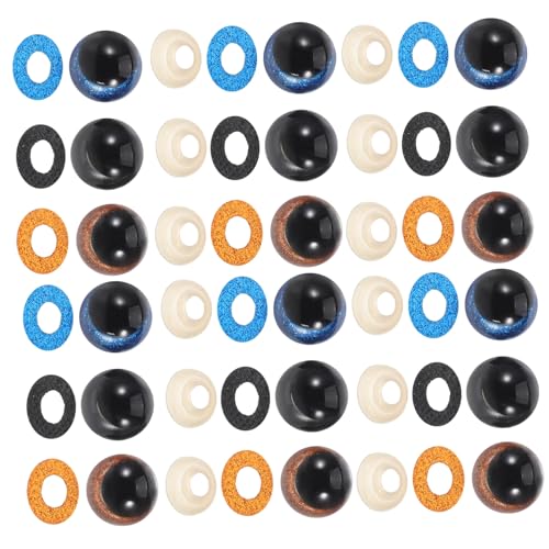 Housoutil Pcs Toy DIY Craft Safety Eyes Mm Colorful Plush Toy Eyes for Crochet Stuffed Animals Easy Install