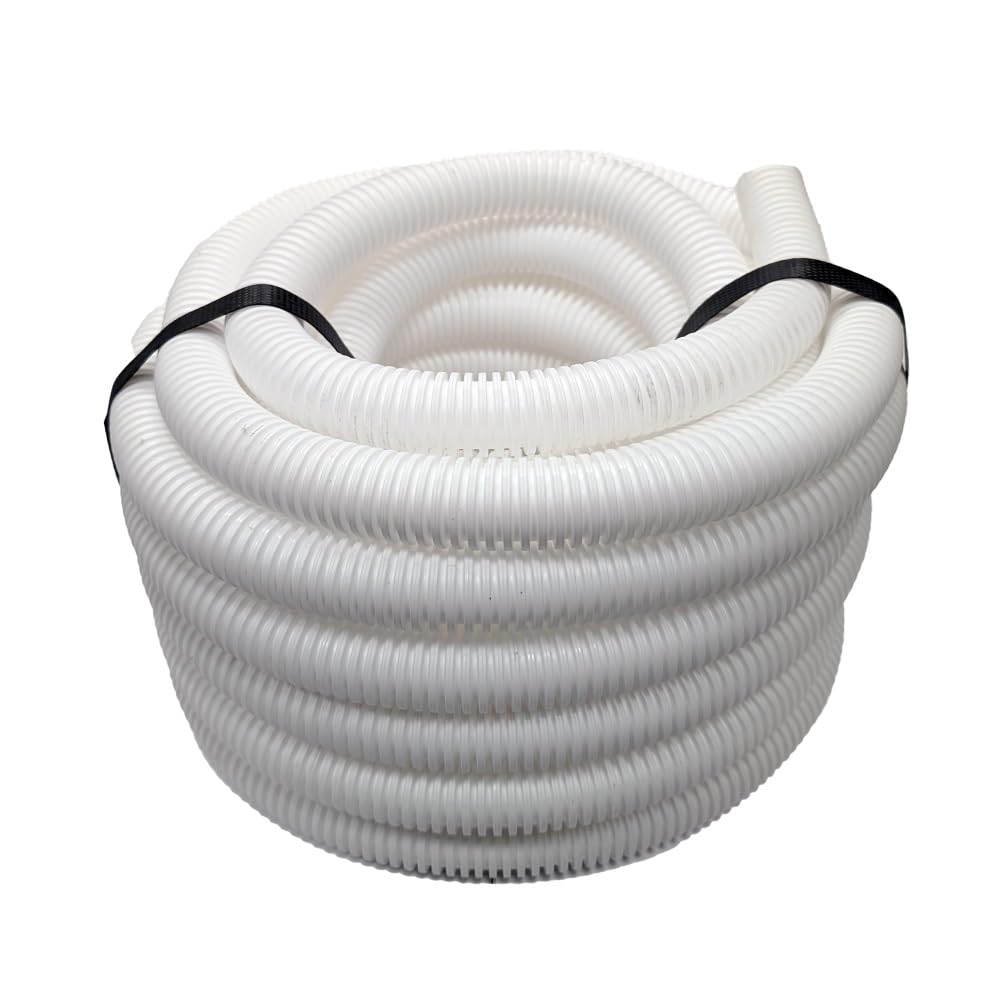 White 25mm Flexible Conduit Polypropylene 50 Metre Length. Underground Burial, External Trunking, Electrical Ducting, Cable protection