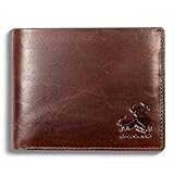 BULL GUARD Mens RFID Blocking Bifold Wallet Soft Genuine Leather Brown Western | Secure and Durable Extra Capacity Billfold with 11 Credit Cards, Flip Up ID With Coin Pocket