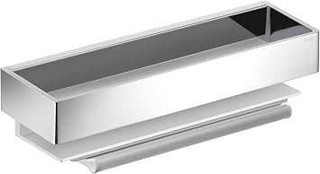 Keuco Edition 11 Shower Basket & Squeegee, Aluminum/Brushed Black Chrome 11.8" W x 3.2" H x - 11159130000