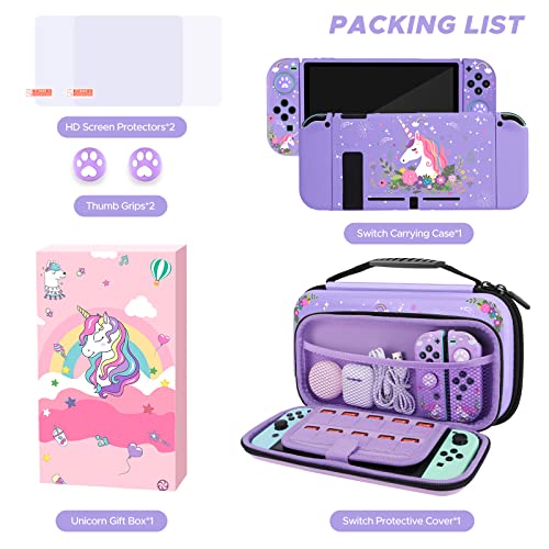 Coque licorne Nintendo Switch violette homicozy avec étui rigide - 2