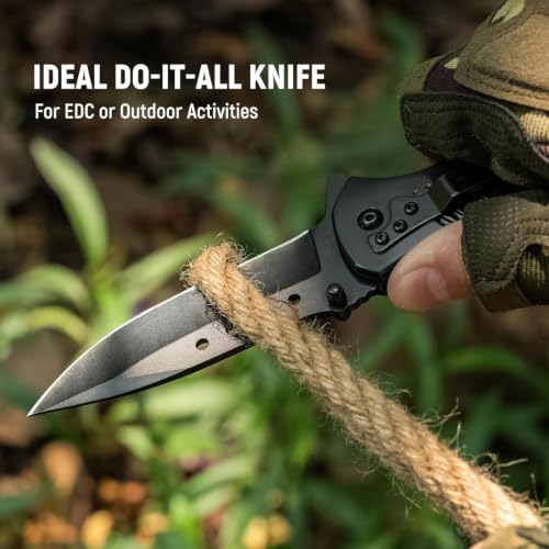 Pocket Knife for Men Wood Handle DROPS TO - image 7