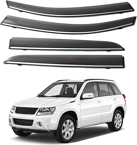 FengXH 4Pcs Smoke Tint Car Window Deflectors for Suzuki Vitara 2007-2015