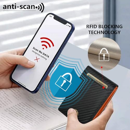 Men's RFID Blocking Wallet Short Tri-Fold Design Anti-Theft Card Holder with Multiple Slots for Daily Use Travel4