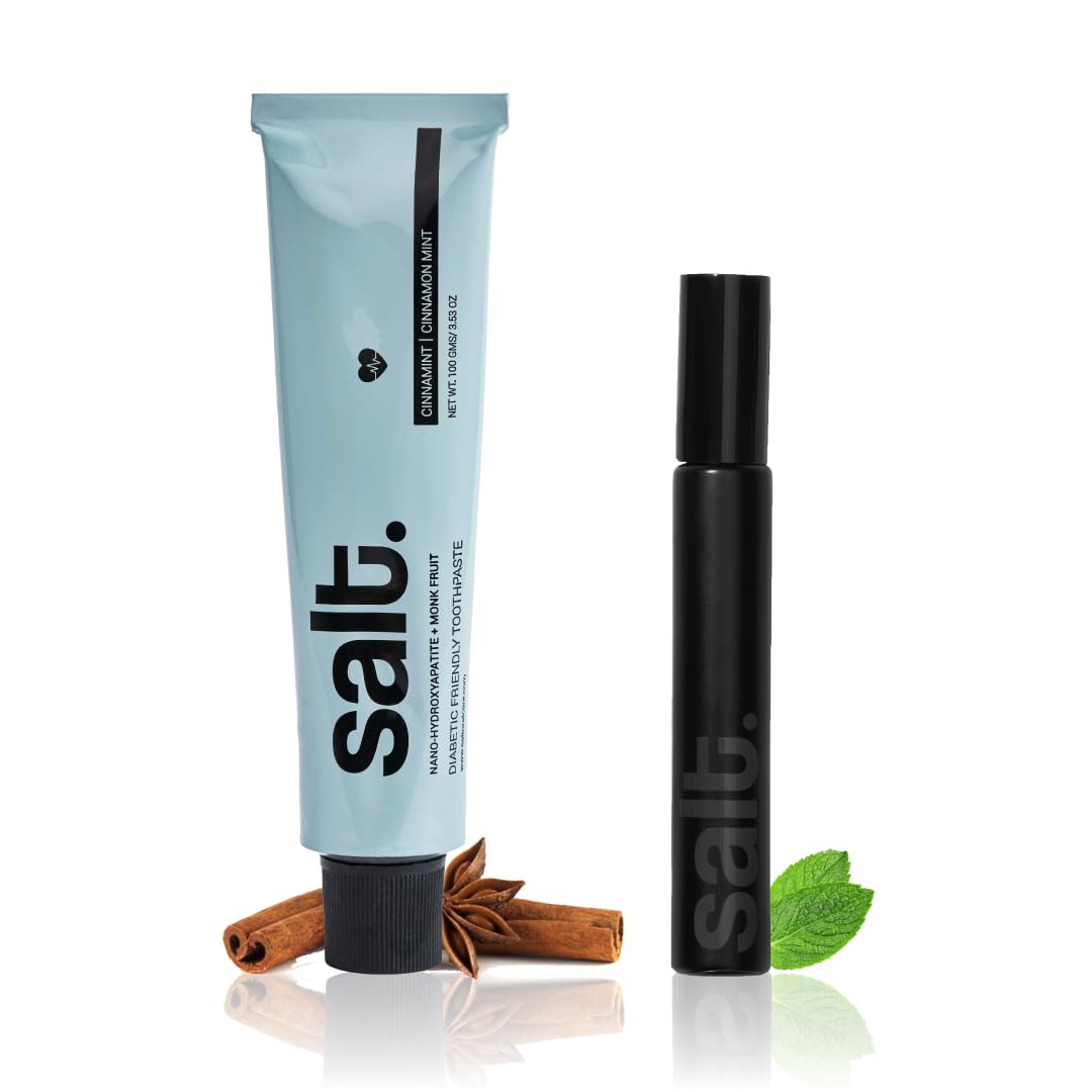 Salt. Oral Care Cinnamint Diabetic-Friendly Toothpaste 100g + Amalfi Travel Size Mouth Spray 10ml - Natural Fresh Breath & Oral Hygiene Set-image-30
