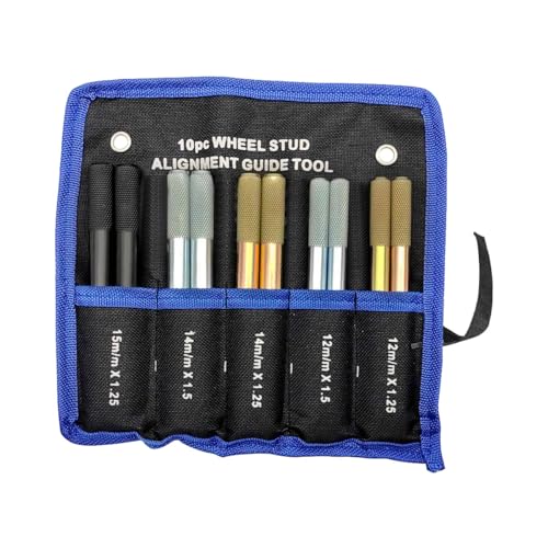 ZIMISI 10PCS Car Wheel Alignment Pin, Wheel Hanger Fixing Pin Guide Tool Kit, Wheels Stud Positioning Balancing Tool, Auto Tires Mounting Tools with Lug Bolts (10PCS)
