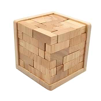 Amazon | ideamall 木製パズル パズル 立体 キューブパズル 脳