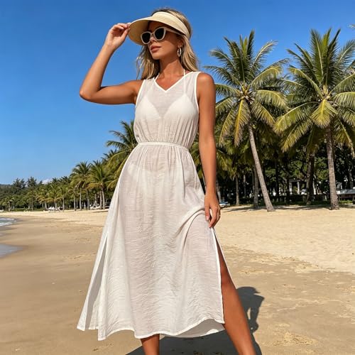 Vestido de playa sin espalda fresco que evita el calor del verano 6