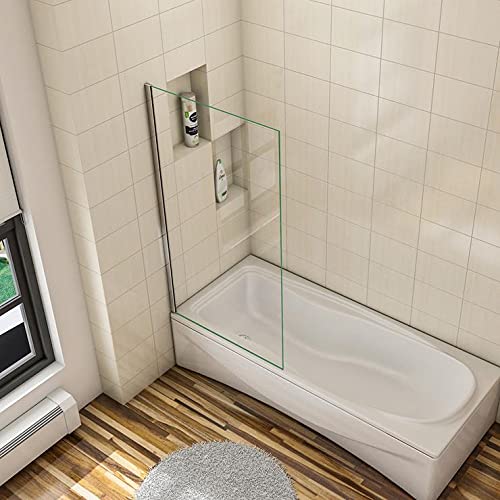 AICA écran de baignoire 70x130cm pare-baignoire fixé en 5mm verre anticalcaire