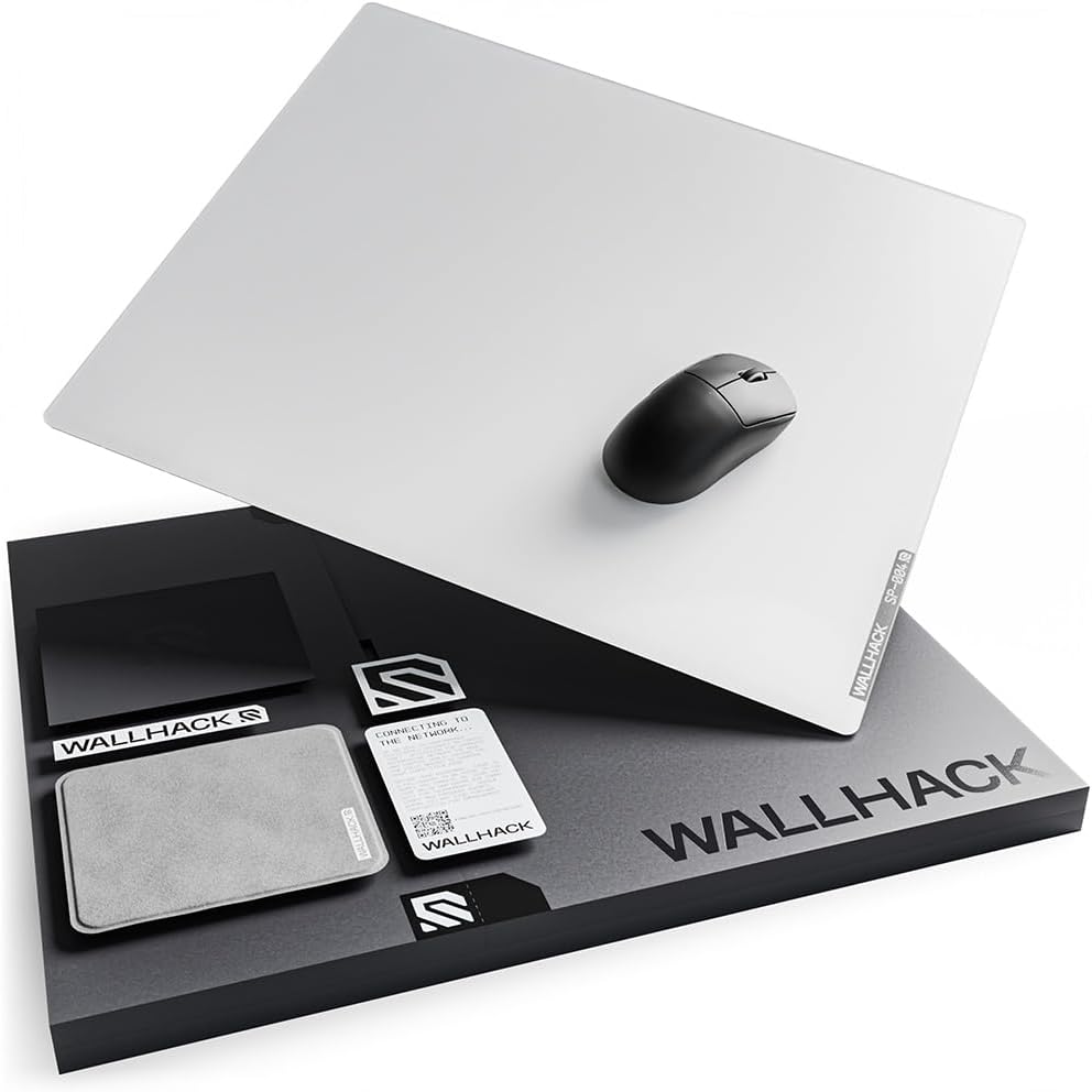 SkyPAD Wallhack Glass Pad 4.0 Gaming Mouse Pad | Professional White Mouse Mat | Special Surface with Enhanced Precision and Speed | Designed for Pro Gamers Superior Control and Long-Lasting Durability