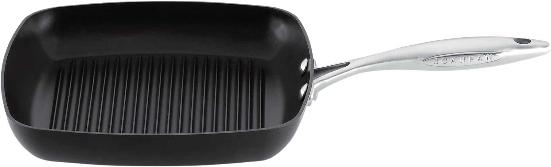 Professional 10 1/2 inch Square Nonstick Grill Pan - Compatible with All Cooktops, Induction Ready, Metal Utensil Safe, Oven Safe to 500°F, Dishwasher Safe