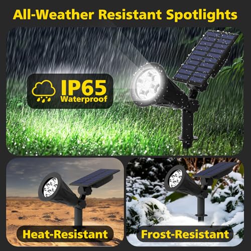 T-SUN Solar Spot Lights Outdoor Waterproof,Solar Landscape Spotlights,4Pack - image 7