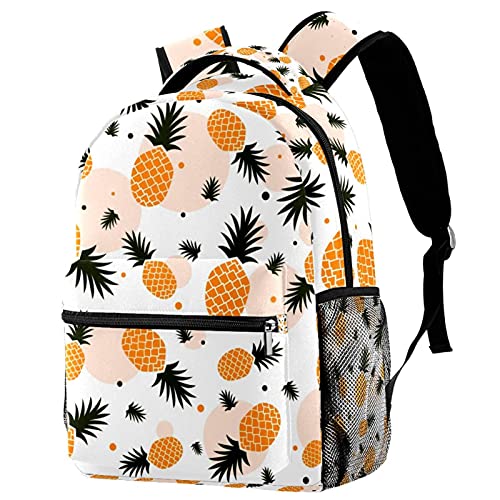 Sac à dos ordinateur portable grande capacité imprimé ananas rétro pour ado