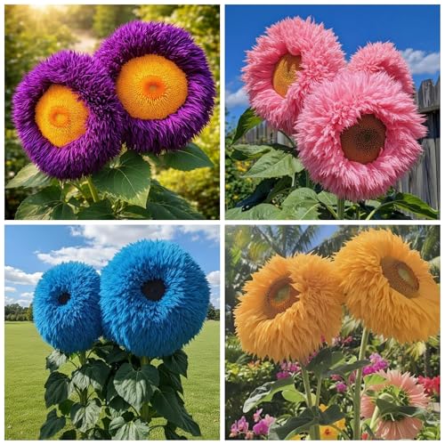 100+ Rare Sunflower Seeds for Planting - Giant Teddy Bear