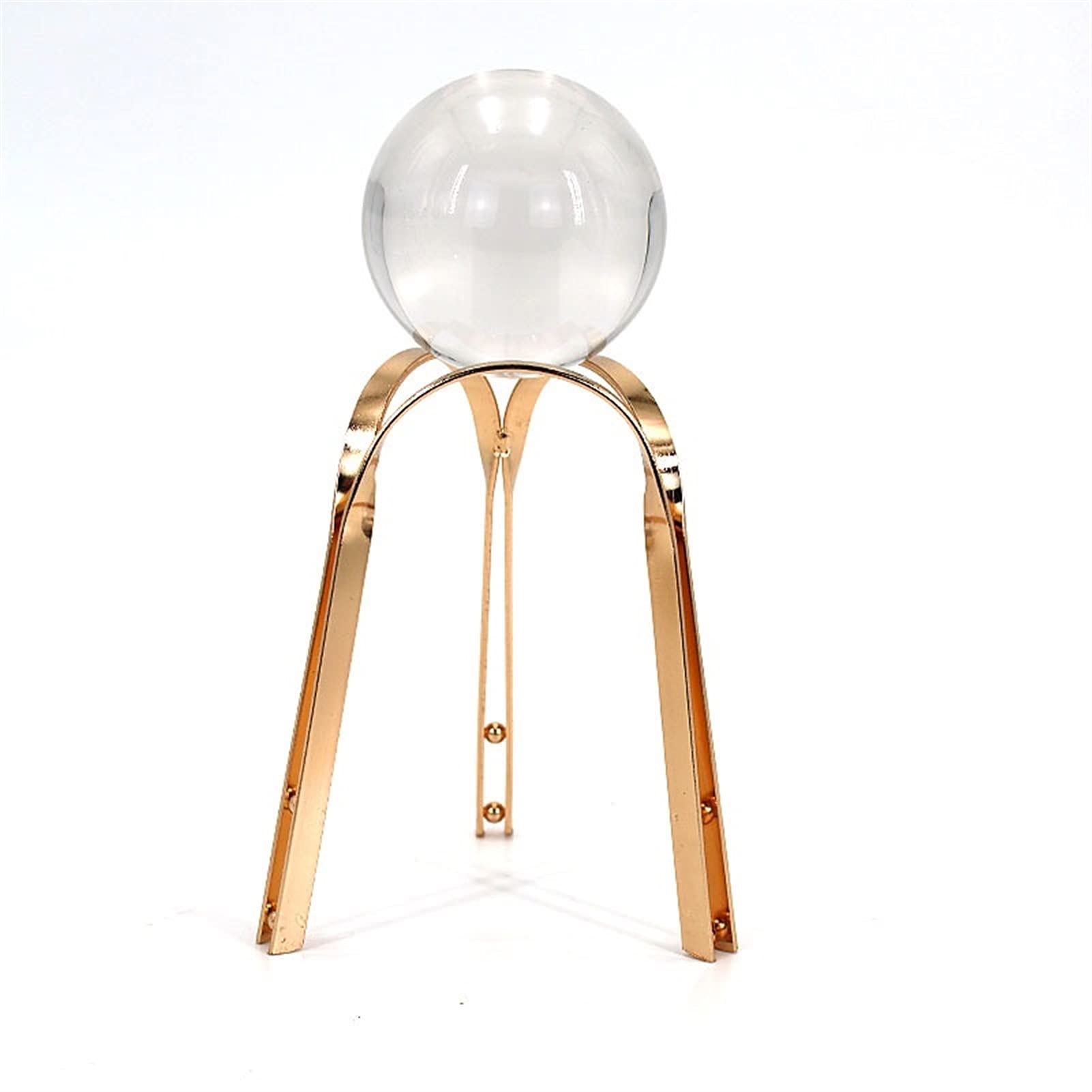 Boule de cristal de photographie en verre transparent avec un support métallique stable