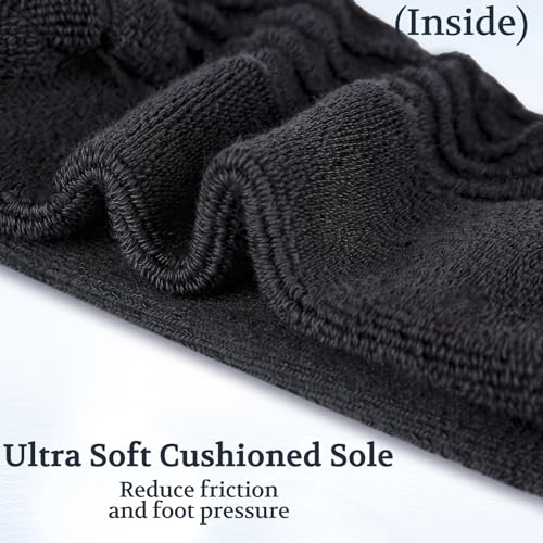 Image of +MD Bamboo Viscose Ankle Diabetic Socks for Men & Women, 6 Pairs, Soft Cushioned, Non-Binding Loose Top, Extra Wide