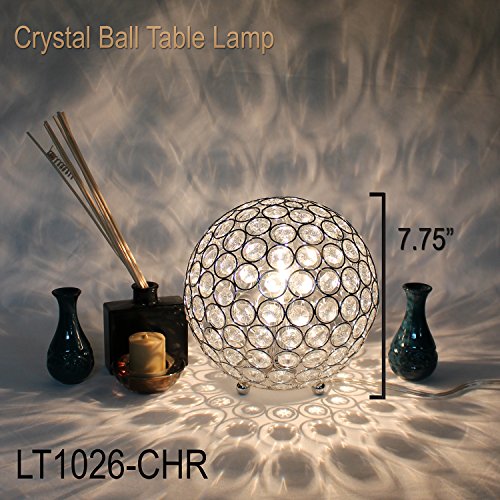 Elegant Designs Elipse 8 Inch Crystal Ball Sequin Table Lamp - Image 4