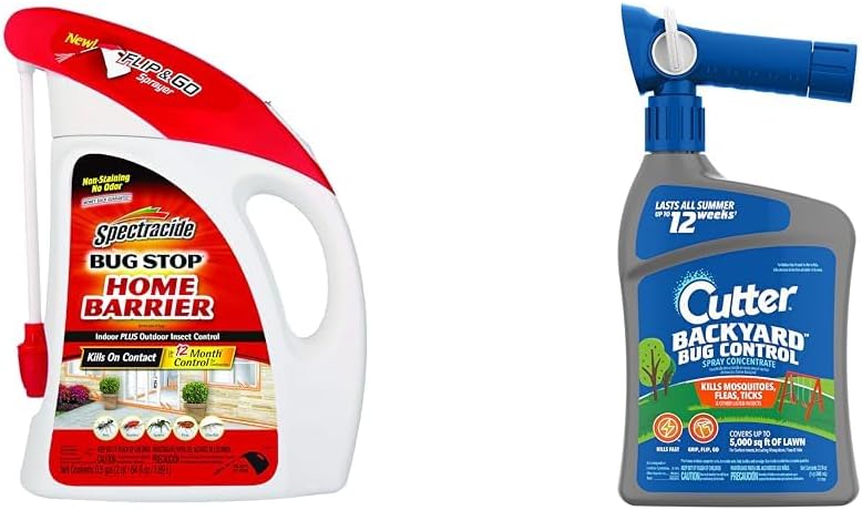 Spectracide Bug Stop Home Barrier & Cutter Backyard Bug Control Spray Kills Ants, Roaches, Spiders, Mosquitoes, Fleas