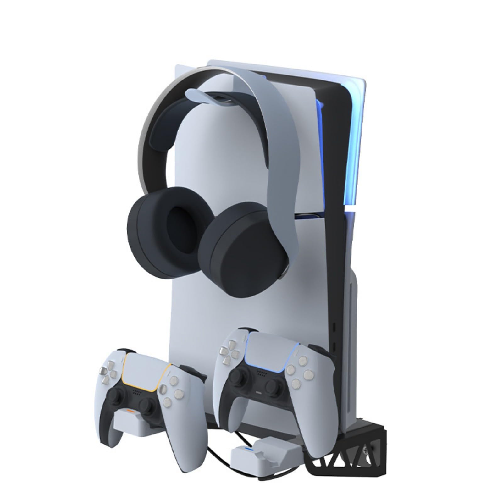 Supporto da parete per console digitale a disco con dock di ricarica per controller e staffa di archiviazione per cuffie