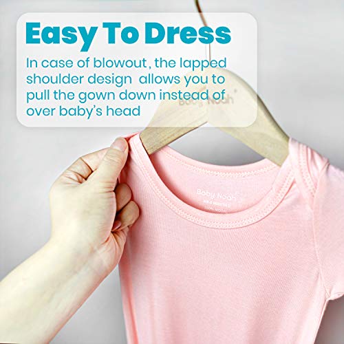 Image of Newborn Baby Knotted Gown, Super Soft Silky Infant Long Sleeve Sleeper for Baby Girl and Boy Sleeping Bag with Hat