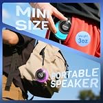 Magnetic Bluetooth Speaker Mini, Portable Phone Stand for iPhone, Gifted Magnetic Ring for Phone Case, 5W Mini Speaker with Lanyard & RGB Night Light, TF Card Playing