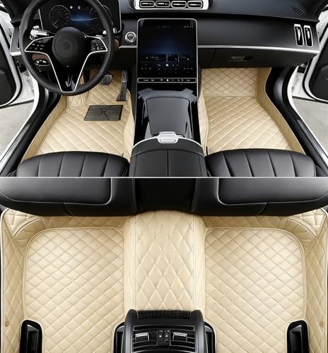 LIODOR Custome Car Mats Accessories All Weather Floor mats Compatible with Automotive Floor Mats Passenger car mats (Beige)