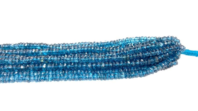 Perles pour la fabrication de bijoux en topaze naturelle 4 mm ronde à facettes