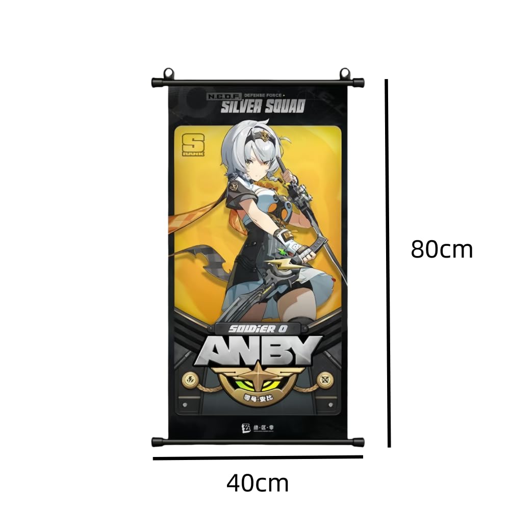 1 szt. Zenless Zone Zero Scroll plakat wiszący na ścianie kuta tkanina obraz dekoracja pokój miłość sypialnia (styl 4)