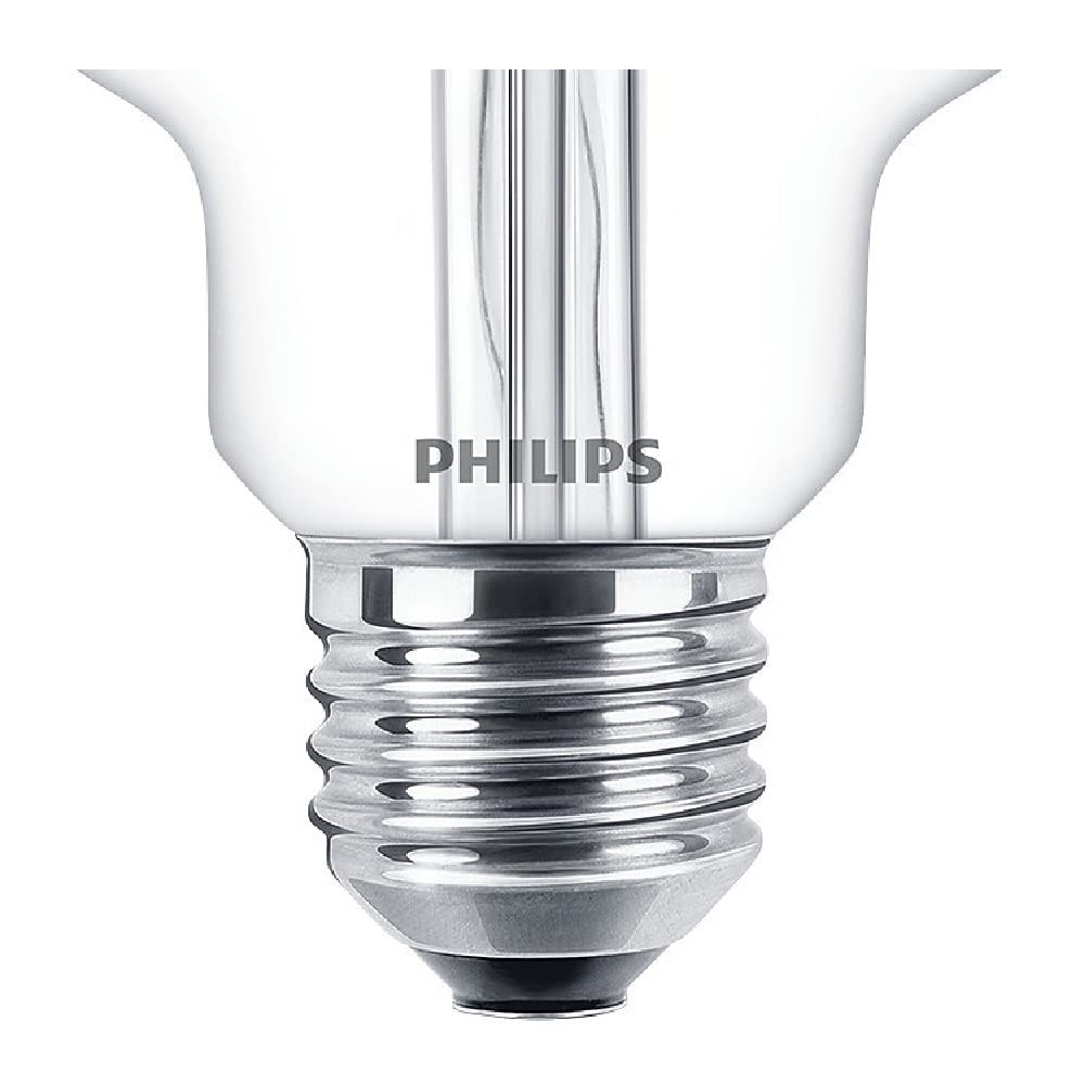 Philips Paquete de 6 bombillas LED clásicas de filamento transparente G95, 7 W (60 W), E27 ES, rosca Edison grande, 2700 K, blanco cálido, 806 lúmenes, 15000 horas, ambientador de coche incluido, 80+