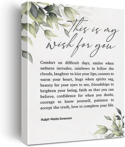 This is My Wish for You Canvas Wall Art Motivational Quote Canvas Print Artwork Positive Literary Canvas Painting Office Home Wall Decor Framed Gift 12x15 Inch