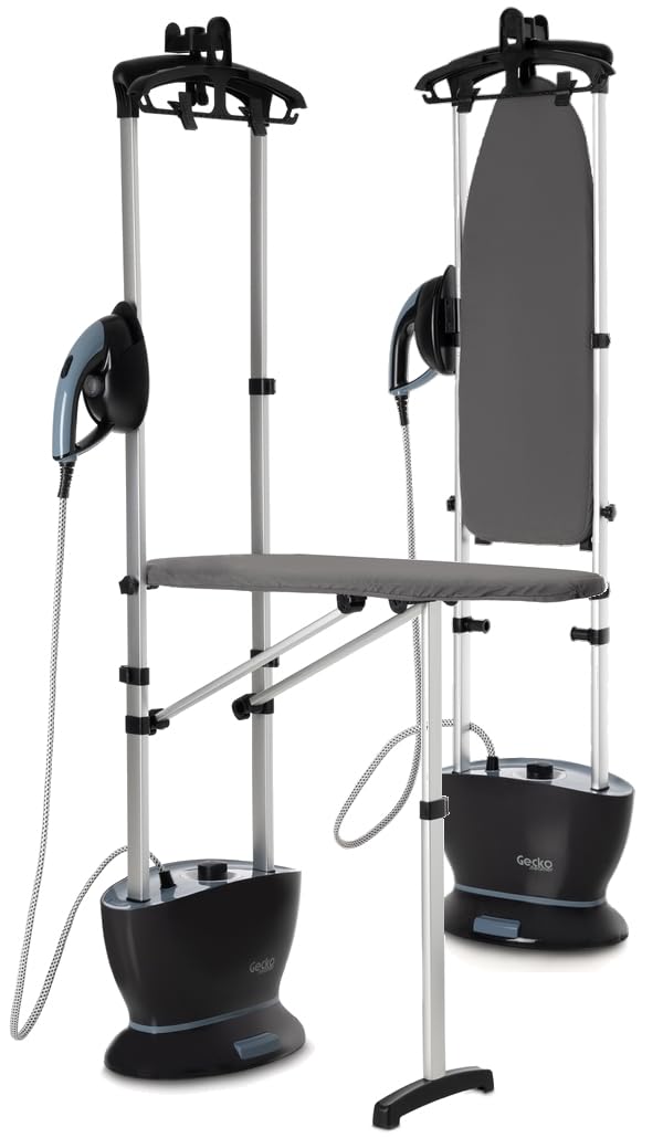 2-in-1 Dampfglätter mit Bügeltisch – All-in-One Gerät 2400W, 4 bar, 50 g/min – Vertikales & Horizontales Glätten für Kleidung und Heimtextilien