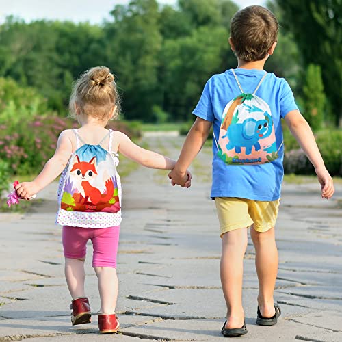 Mocoosy 12 Pack Animal Party Favor Drawstring Bags For Kids Birthday Supplies, Animal Backpack String Bags For Boys Girls, Jungle Gift Goodie Treat Bags For Party Baby Shower School Travel Storage Bag #TOP6