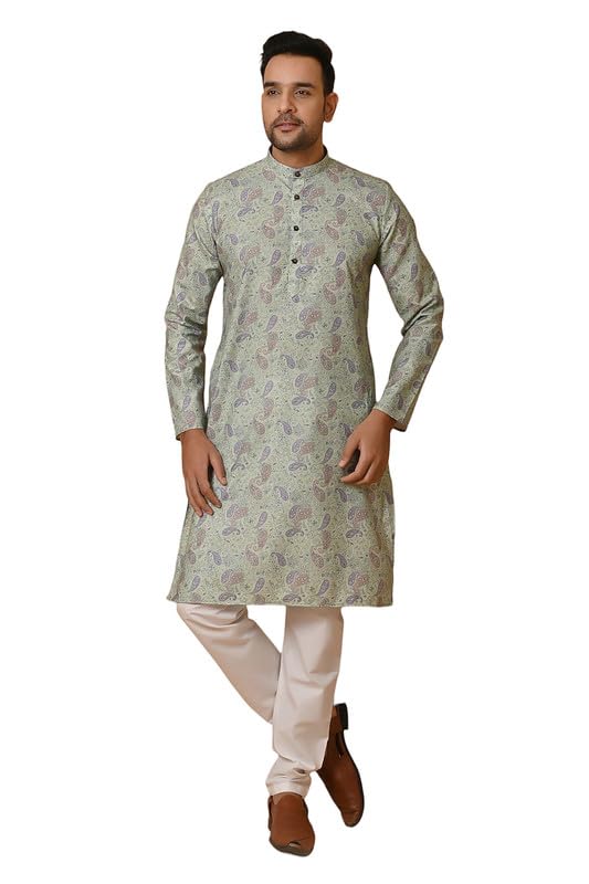 T-MOD Abstract Digital Print Silk Blend Kurta Payjama Set | Printed Kurta | Easy to Wear Ethnic Designer Kurta for Men | Perfect for Any Occasion