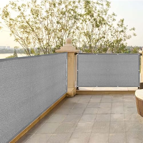 Brise vue balcon respirant résistant au vent écran opaque gris - 2