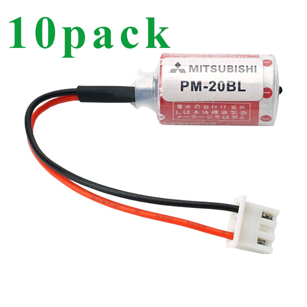 ILAVSUN PM-20BL ER3 for F940 PLC Touch Screen Backup Battery with Plug Replacement Lithium Battery 3.6V 1100MAH 10pack