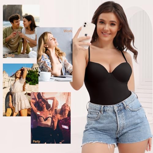 Image of JOYSHAPER Bodysuit with Built in Bra for Women Tummy Control Shapewear Backless Shapewear Top Slimming Body Shaper