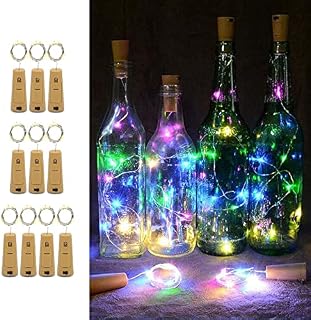 Bottle Light 10Pack 3m 30 LED Multi-Colors Cork Lights for Wine Bottles Fairy Lights Decoration for Parties, Birthday, Wedding, Christmas DIY Table Centrepieces Indoor/Outdoor Decoration