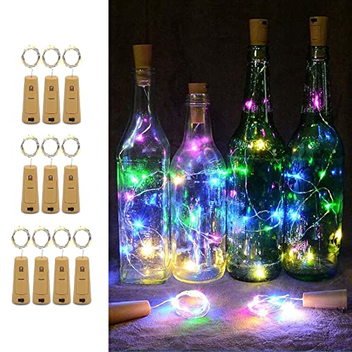 Flaschenlicht, 3 m, 30 LEDs, mehrfarbig, Kork-Lichter für Weinflaschen, Lichterkette, Dekoration für Partys, Geburtstage, Hochzeiten, Weihnachten, DIY-Tischdekoration, Innen- und Außendekoration