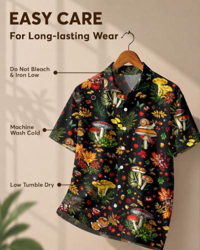 Image of 99TIMORO Horror Movie Men's Halloween Button Down Shirts Short Sleeve Top