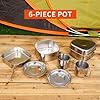 Stainless Steel Cookware Sets - Camping Cooking Frying Pans, Stockpots Stewing, Portable Kitchenware, Outdoor Cooking Gear | Modernized Heat Management for Hiking Picnic Travel Mountaineering #1