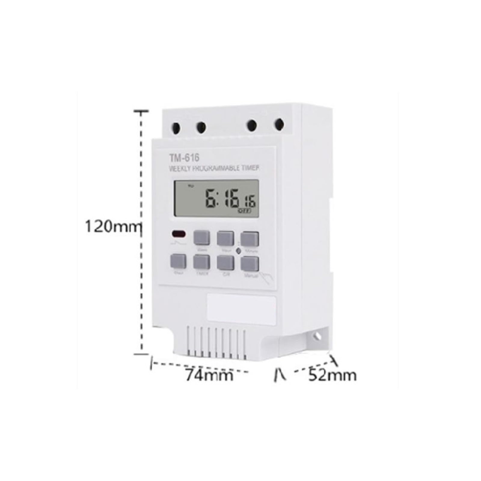 ZERVA Timer elettronico Digitale da 2 Pezzi, Controller relè programmabile settimanale 220V 30A (Size : White)