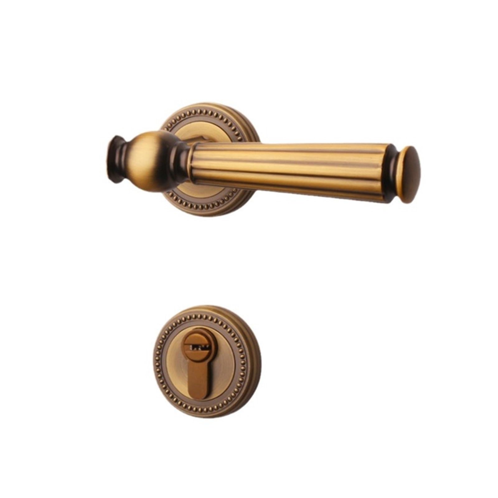 Yellow Antique Brass American Style Magnetic Silent Split Lock Bedroom