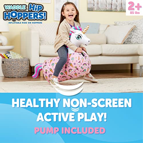Waddle Hip Hopper Inflatable Hopping Animal Bouncer Unicorn, Ages 2 And Up, Supports Up To 85 Pounds #TOP1