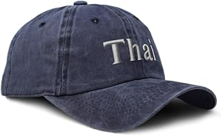 Custom Soft Baseball Cap Embroidered Dad Hat Thai Thailand Bangkok Asia Vintage Hats Washed Baseball Cap