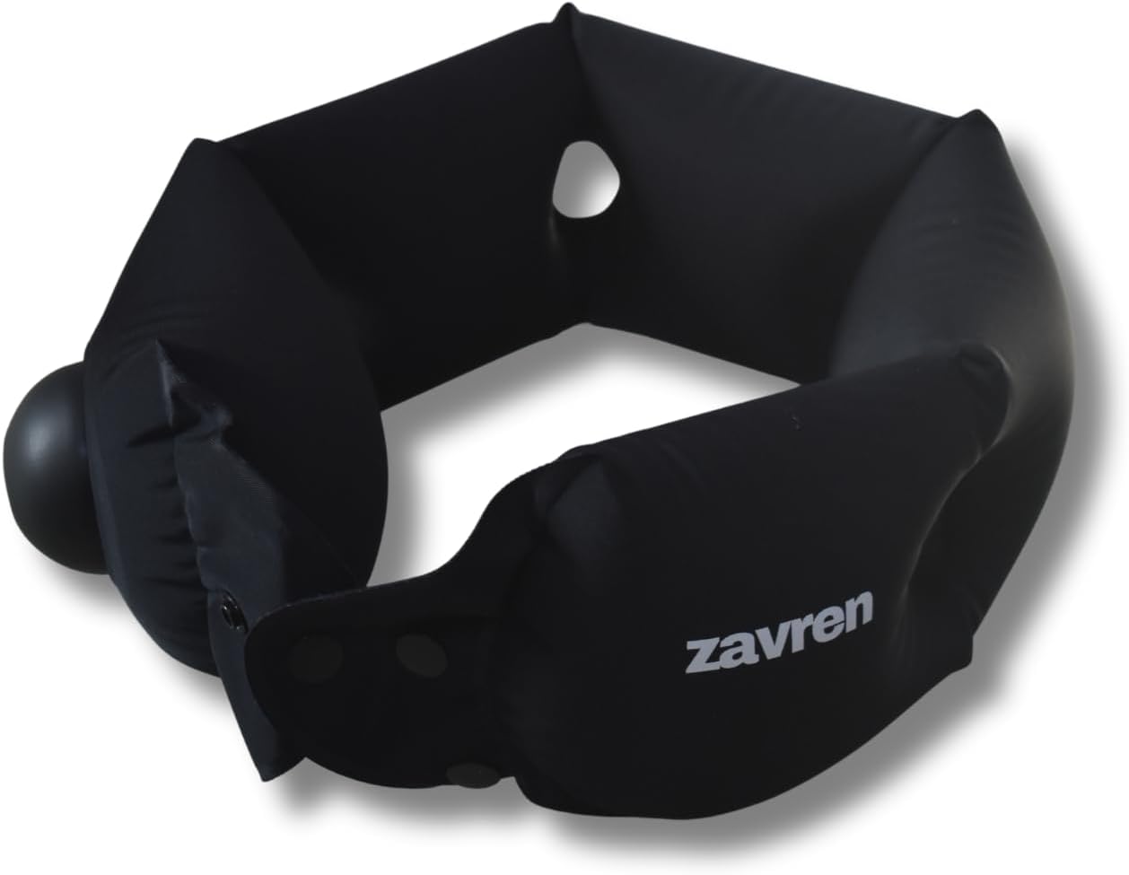 "Inflatable Neck Pillow with Built-in Inflator for Travel, Office, and Home - Ergonomic Support, Lightweight & Compact Design for Airplanes, Cars, and More