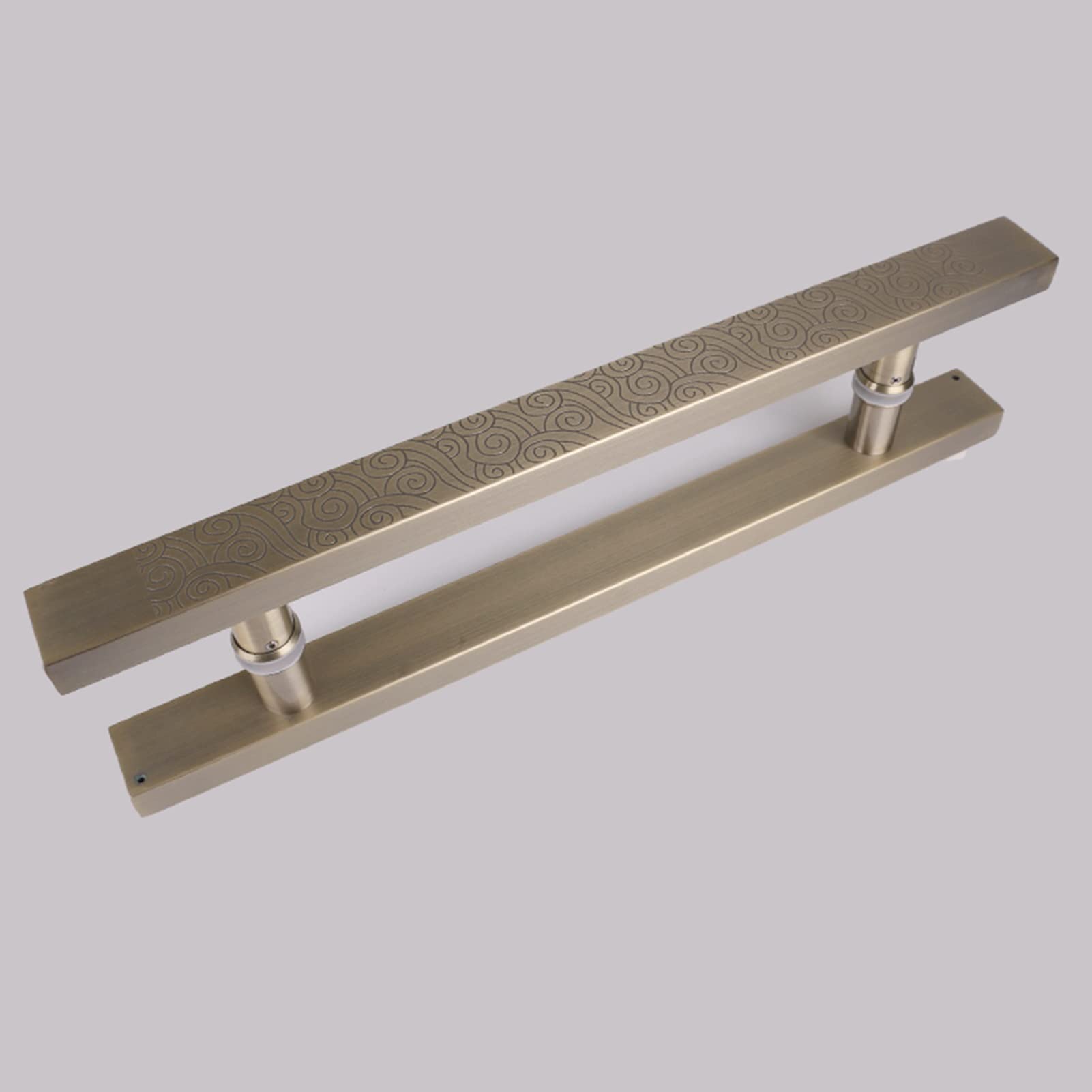 Home Barn Interior/Exterior Gates Handles-H Shape,Door Pull Door Handle Push Traditional Door Knobs, 40cm/60cm/80cm/120cm/150cm Two Sided Doors Grip(Bronze,150cm/59inch)