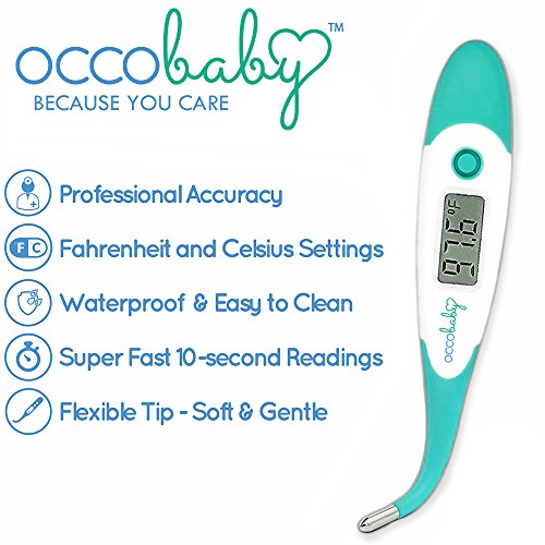 Occobaby OCCOFLEX Clinical Digital Baby Thermometer - Lcd, Flexible Tip, 10 Second Quick Accurate Fever Read Rectal Oral & Underarm Use - Waterproof Thermometer For Infants & Toddlers thumb #1