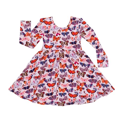 Image of Little Sleepies Long Sleeve Twirl Dress for Girls - Viscose from Bamboo Toddler Dresses w/Pockets & Tagless Comfort