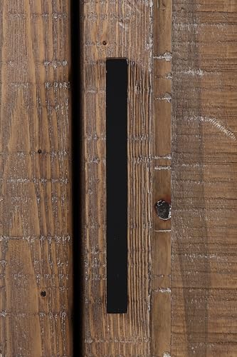Steve-Silver-Furniture-Riverdale-Server-Modern-RanchRustic-Design-65-L-Buffet-Server-Barn-Style-Doors-Two-Shelves-for-Storage-Three-Doors-Plinth-Base-195-D-x-65-W-x-34-H-Brown Steve Silver Furniture Riverdale Server Modern RanchRustic Design 65 L Buffet Server Barn Style Doors Two Shelves for Storage Three Doors Plinth Base 195 D x 65 W x 34 H Brown